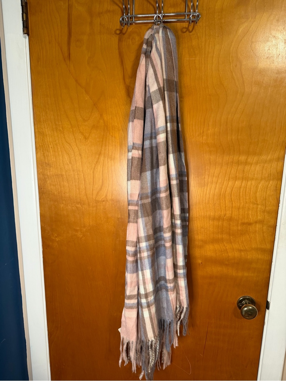 Pretty Persuasions Pink, Gray & Cream Plaid Wrap